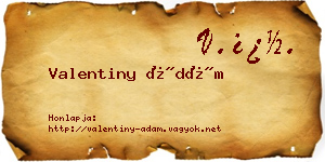 Valentiny Ádám névjegykártya