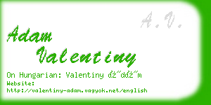 adam valentiny business card